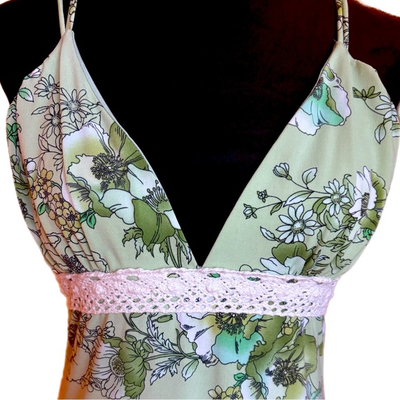 Y2K Green Floral Dress - Picture 4 of 5